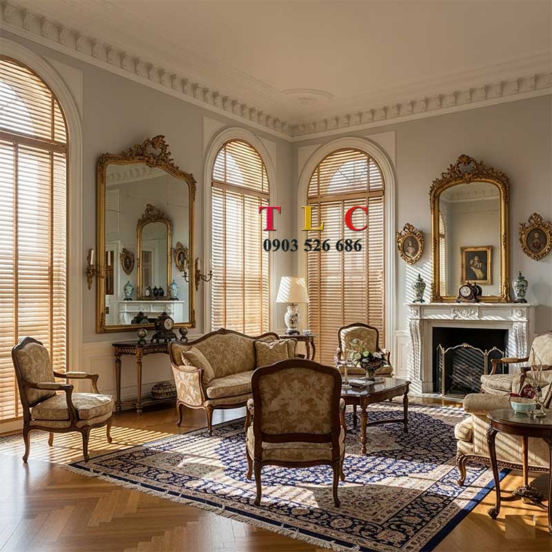 rèm gỗ tân cổ điển